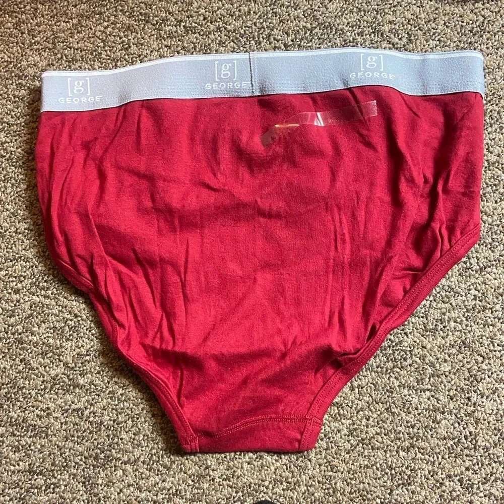 George Men’s Red Briefs with Light Gray Waistband Size XL (40-42) The Fruit Loom